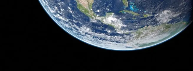 view of the earth from the space